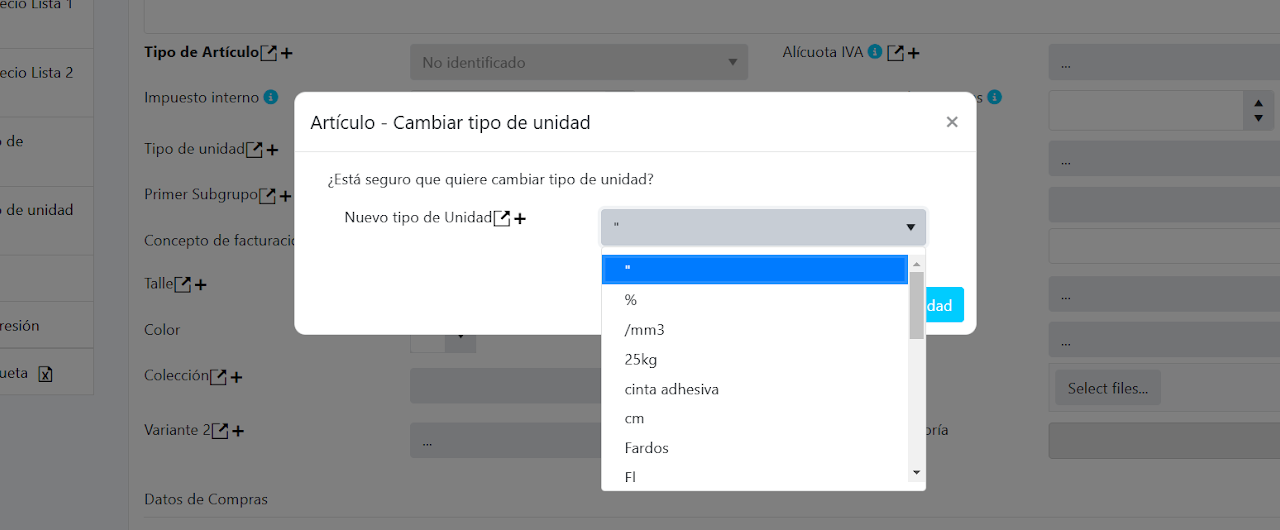 Captura de Artículos y Artículos base 4