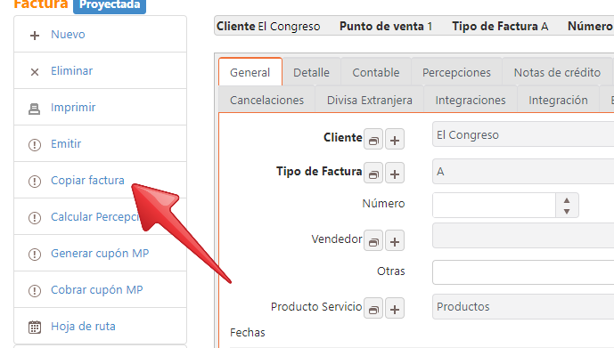 Captura de Facturas de venta 2