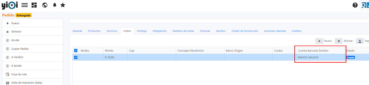 Captura de Asociando Métodos de Pago y Cobros 4