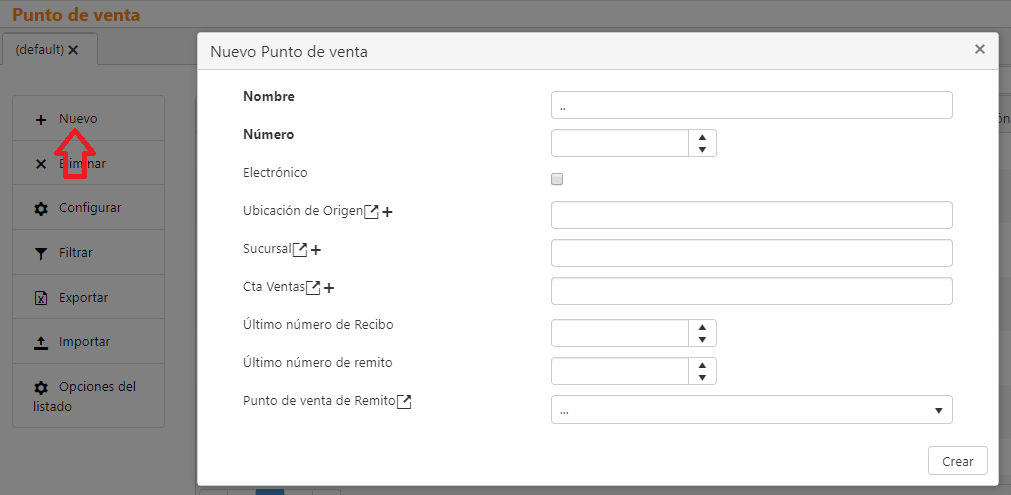 Captura de Nuevo Punto de Venta 1