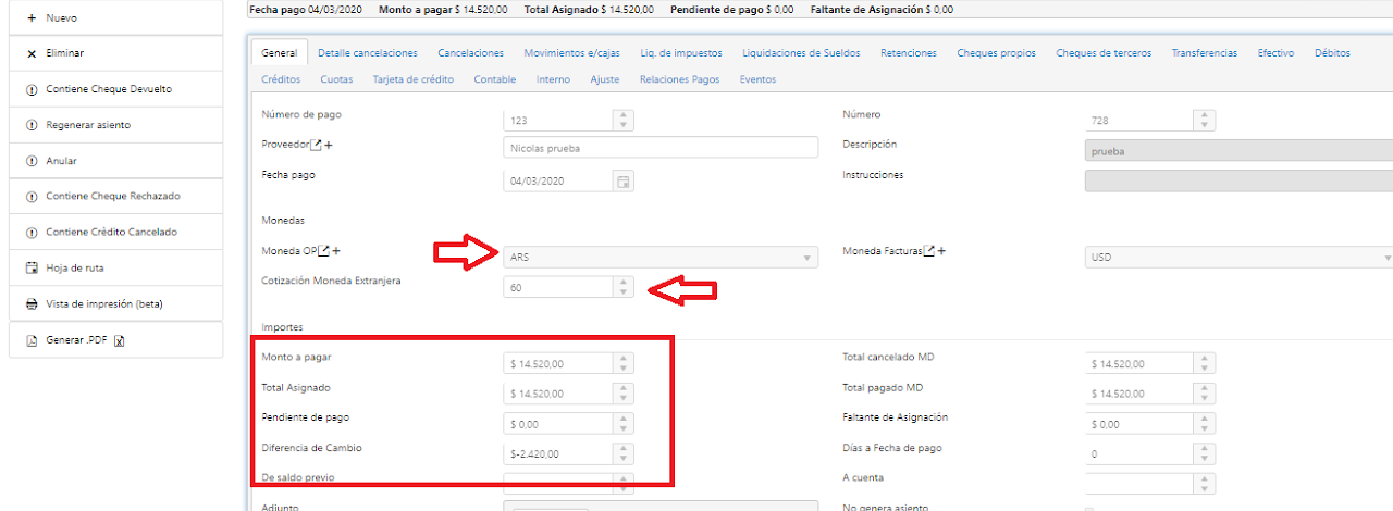 Captura de Factura de compra en dólares 2