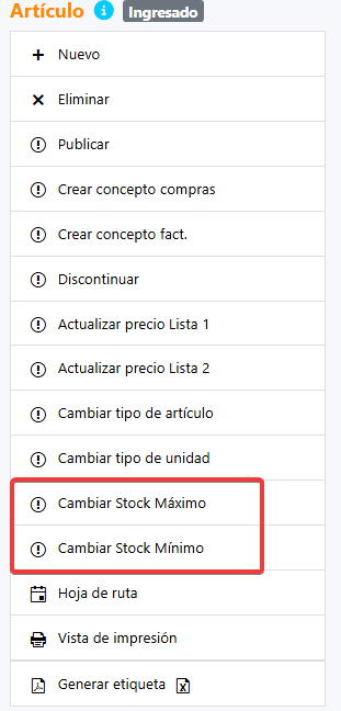 Captura de Artículos y Artículos base 5