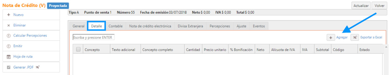 Captura de Nota de crédito de Venta 4