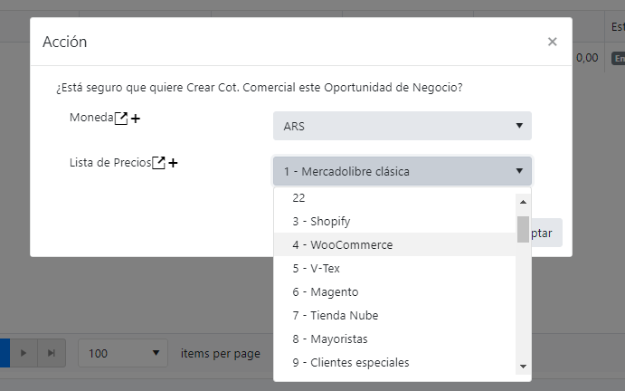 Captura de Cotizaciones Comerciales 1