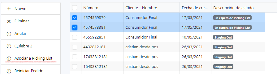 Captura de Picking List 1
