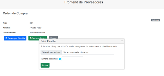 Captura de Front de Proveedores 9