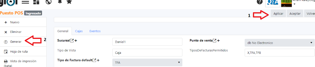 Captura de Configuración del POS 3