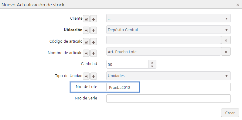 Captura de Ingreso de Artículos con Lote 6