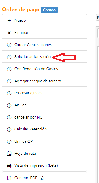Captura de Ajustes: Pagos adelantados 4