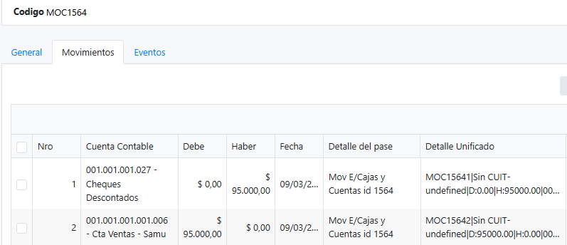 Captura de Cheques Propios a debitar 4